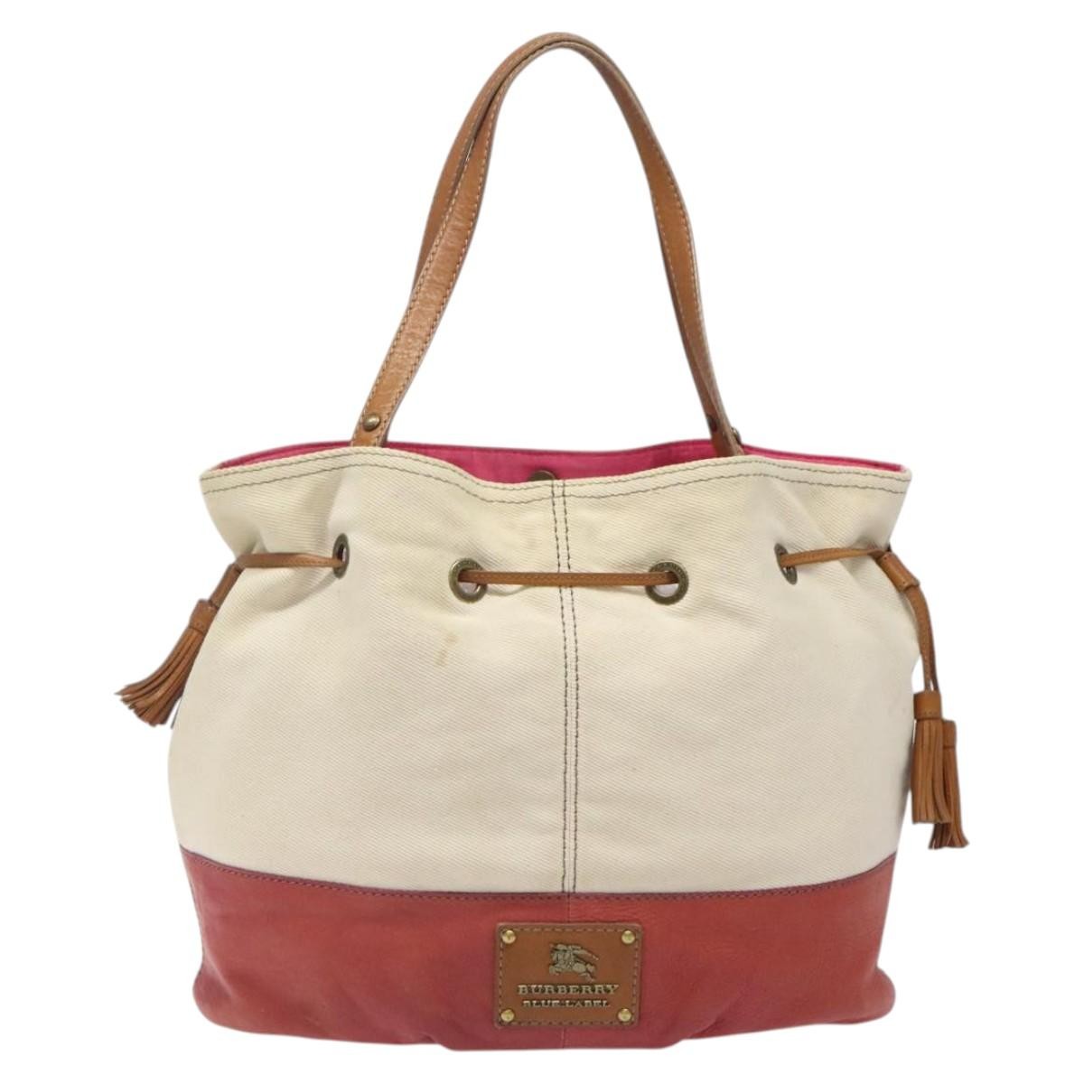 Burberry Blue Label Tote Bag Canvas, BEIGE, CANVAS, Tote bag