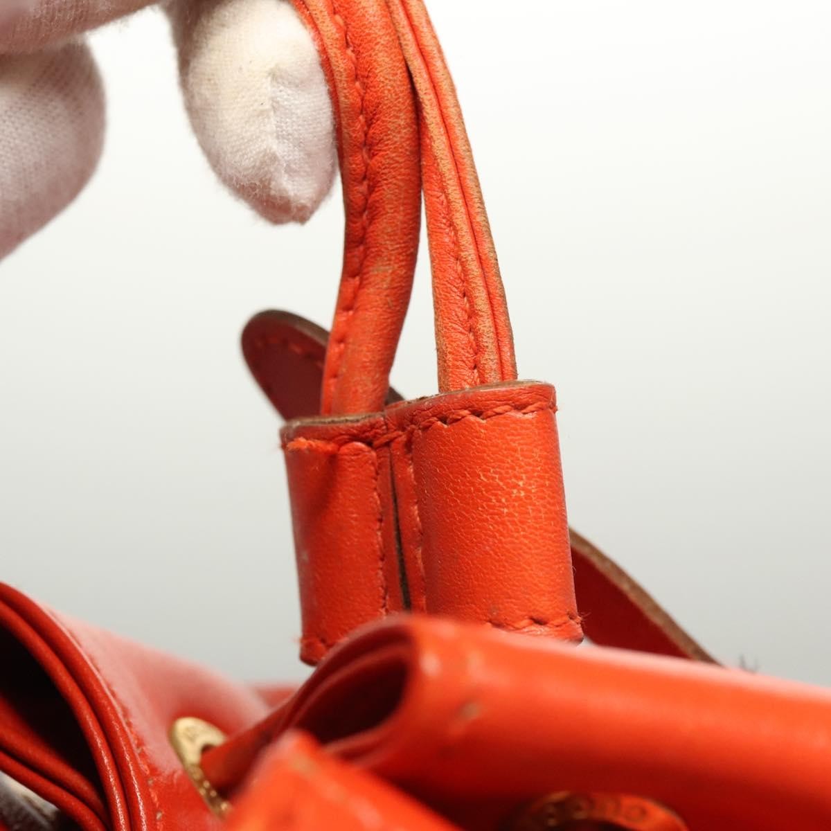 Gucci Vintage Bamboo Backpack Leather, ORANGE, LEATHER, Backpack