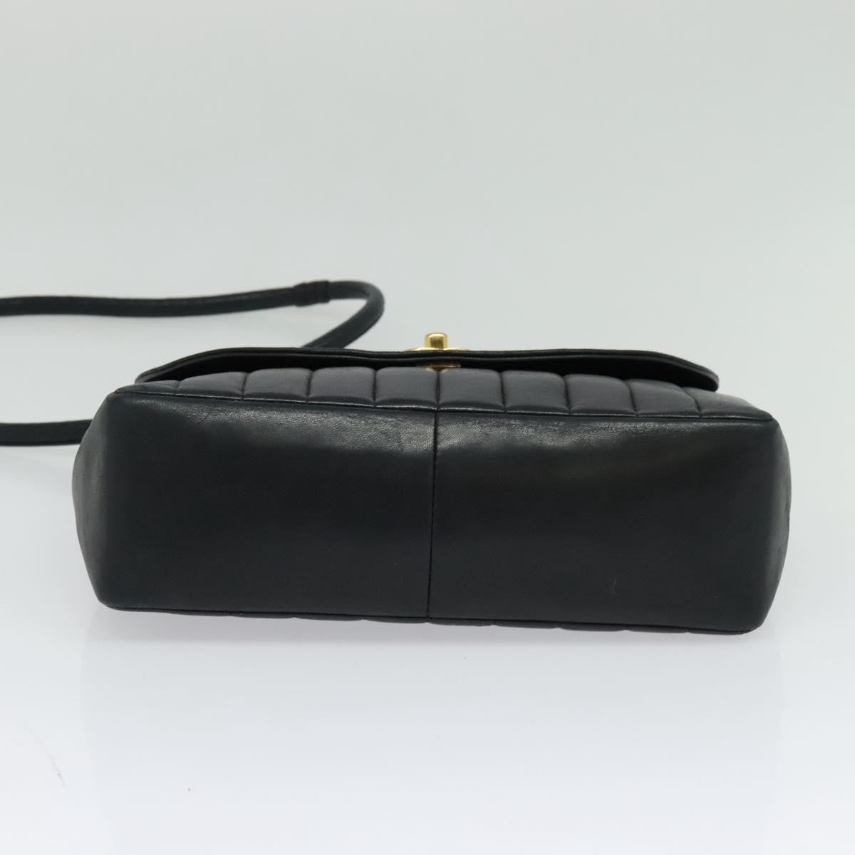 Chanel Vintage Vertical CC Flap Bag Leather, BLACK, LEATHER, Shoulder bag