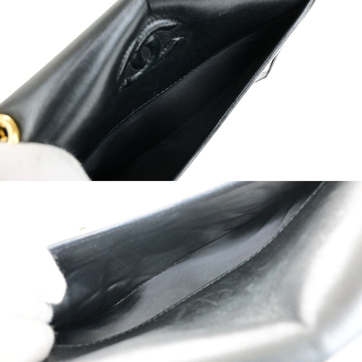 Chanel Vintage CC Chain Full Flap Bag Quilted Leather, BLACK, LEATHER, Shoulder bag