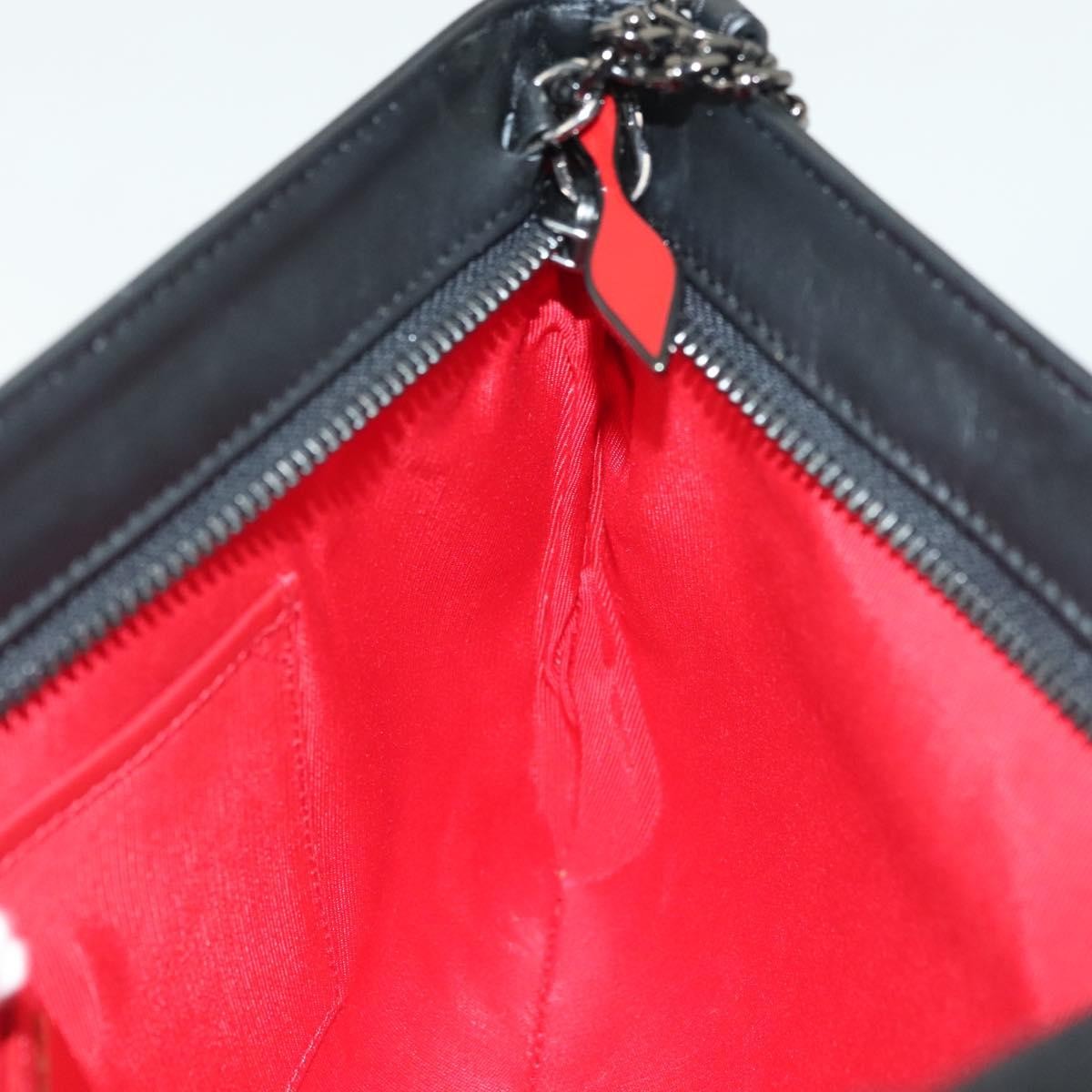 Christian Louboutin Loubiclutch Spiked Leather, BLACK, LEATHER, Shoulder bag