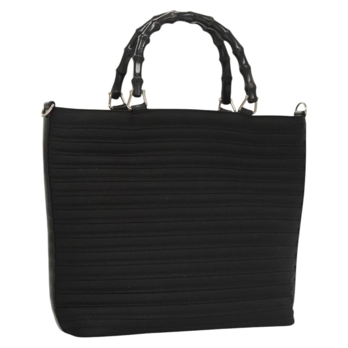 Gucci Vintage Bamboo Handle Tote Nylon, BLACK, NYLON, Tote bag