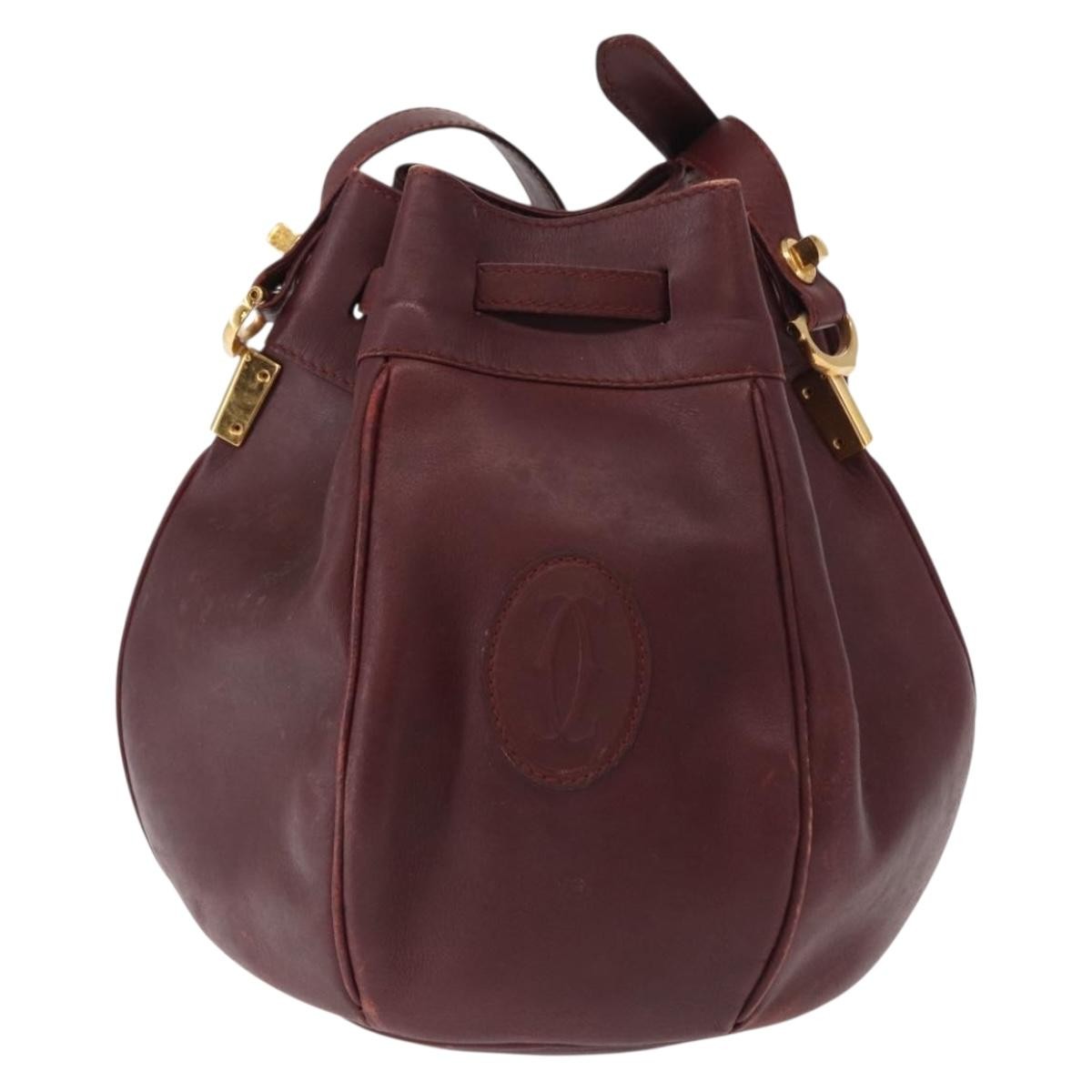 cartier Must de cartier bag Leather, BURGUNDY, LEATHER, Shoulder bag
