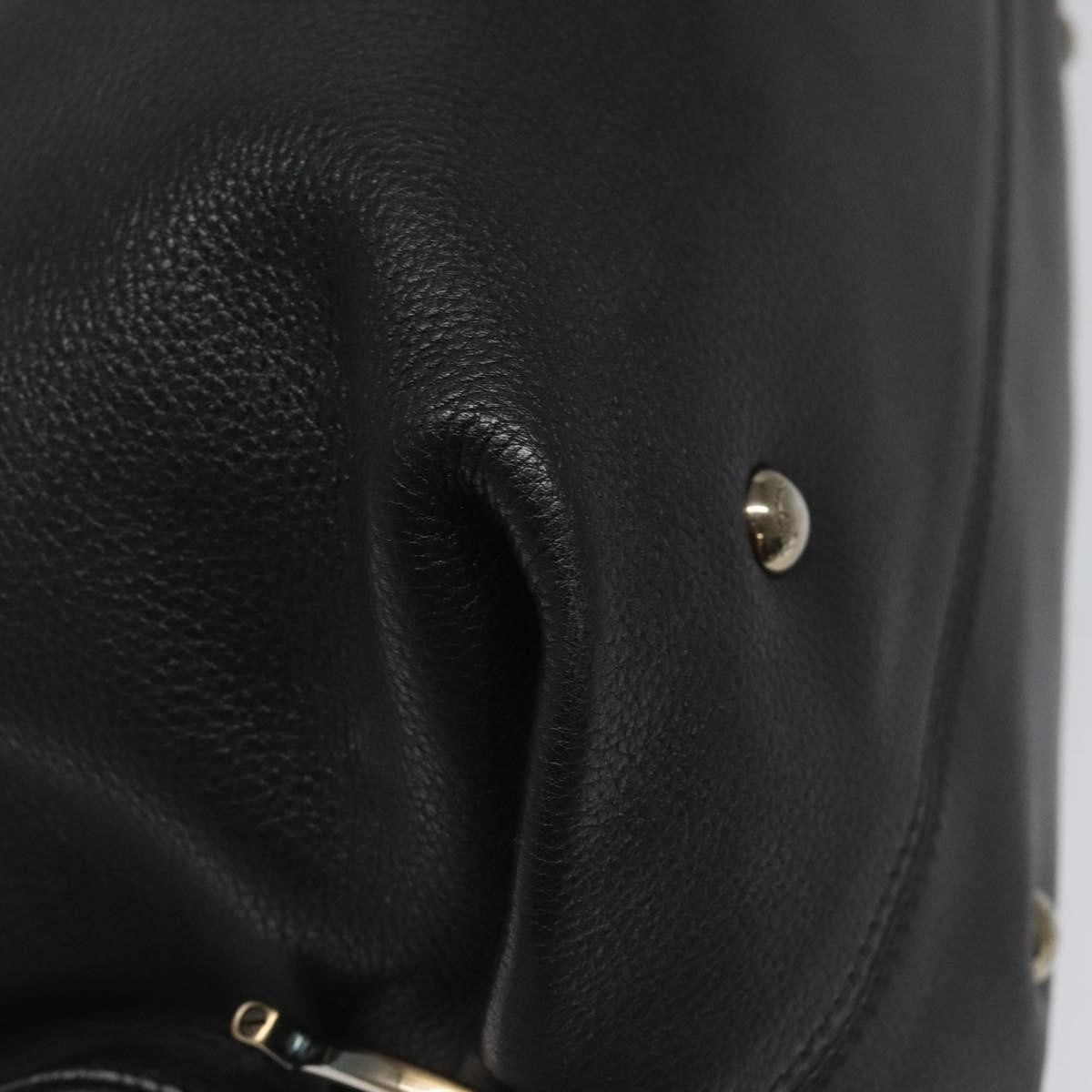 Salvatore Ferragamo Gancini handbag Leather, BLACK, LEATHER, Handbag