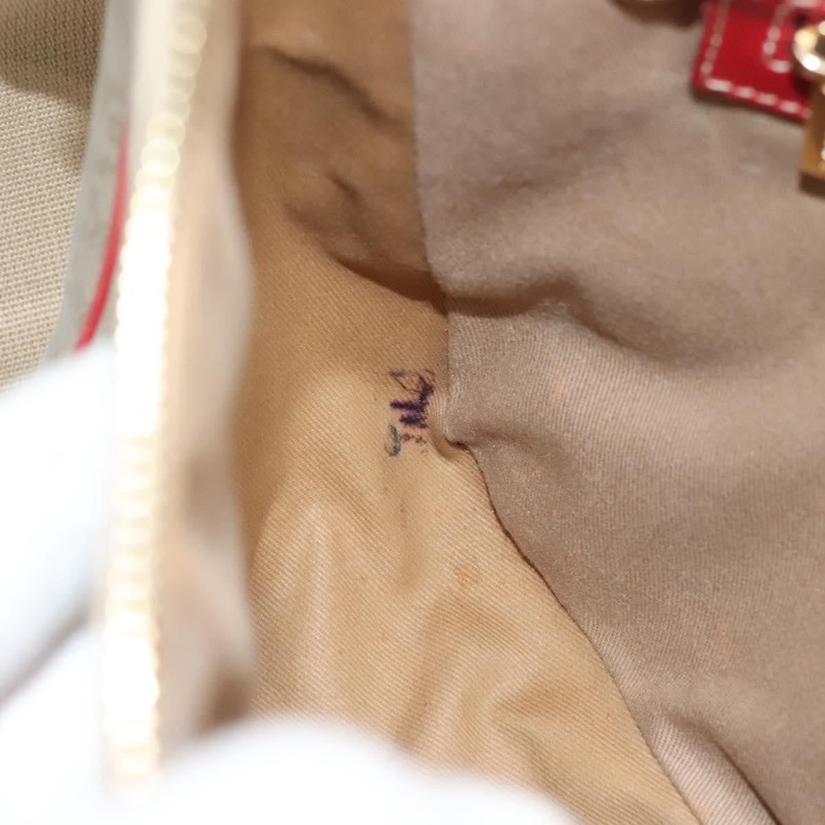 Celine Vintage Macadam Shoulder Bag Canvas and Leather, BEIGE, CANVAS, Shoulder bag