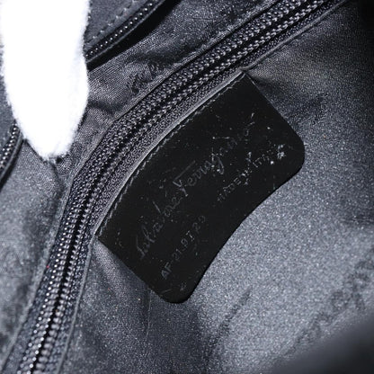 Salvatore Ferragamo Vintage Shoulder Bag Suede, BLACK, SUEDE, Shoulder bag