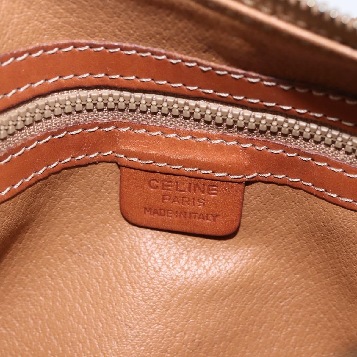 Celine Vintage Macadam Handbag Canvas and Leather, BROWN, CANVAS, Handbag