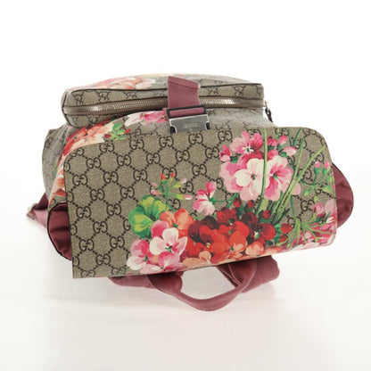 Gucci Buckle Backpack Blooms Print GG Coated Canvas, BEIGE, CANVAS, Backpack