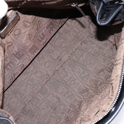 Salvatore Ferragamo Gancini Tote PVC Leather, BLACK, PVC, Tote bag