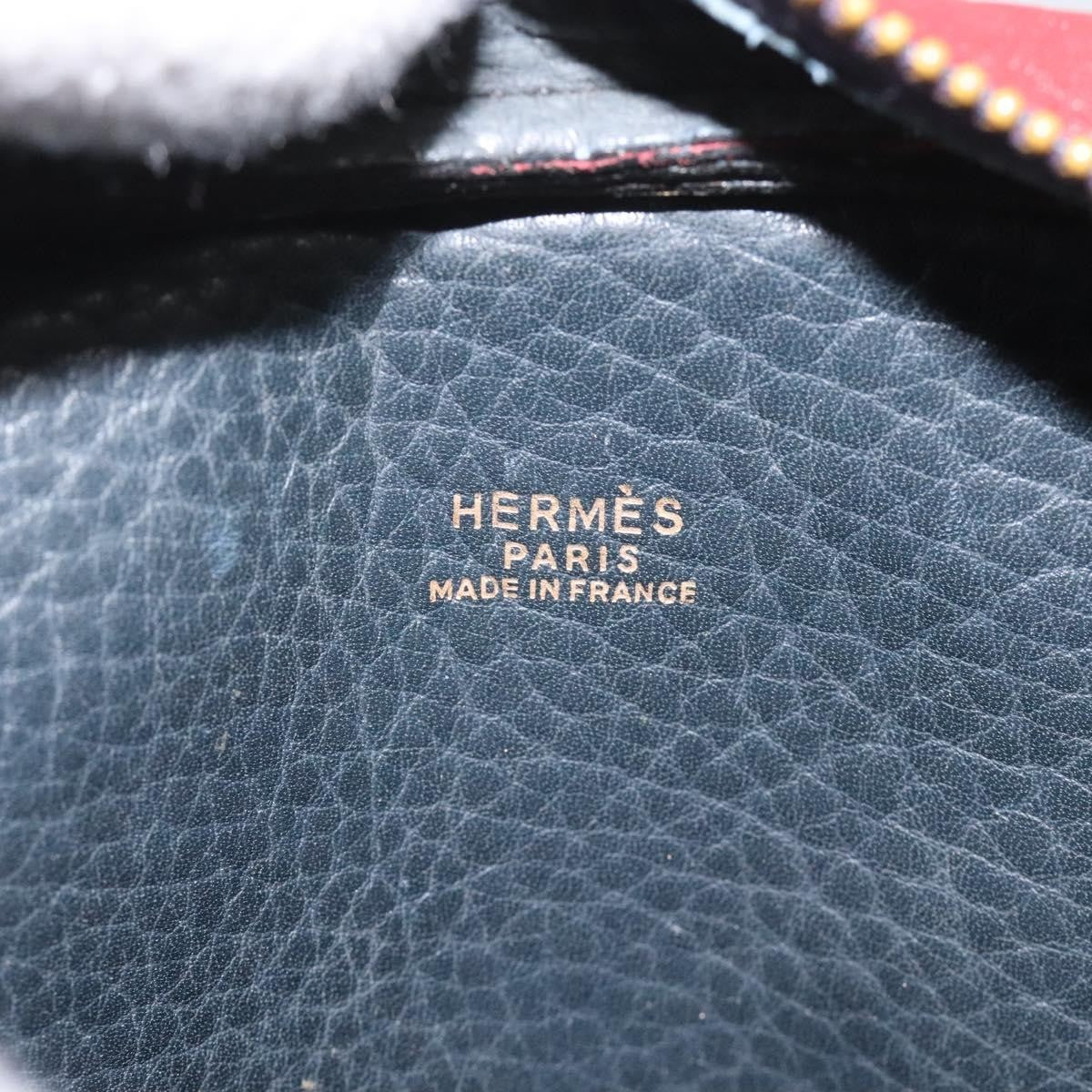 Hermes Jockey shoulder bag Leather, NAVY, LEATHER, Shoulder bag