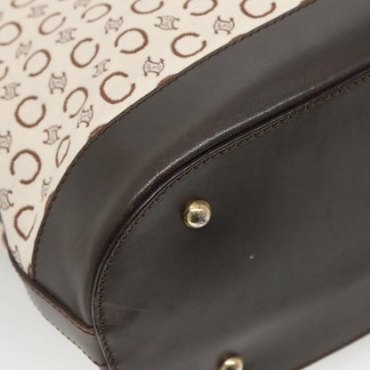 Celine Vintage Macadam Shopper Tote Leather, GOLD, CANVAS, Tote bag
