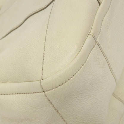 Salvatore Ferragamo Gancini Hobo Stitched Leather, WHITE, LEATHER, Handbag