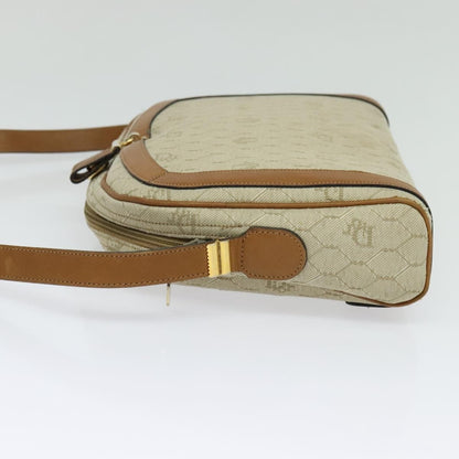 Christian Dior Vintage Honeycomb Shoulder Bag Canvas, BEIGE, CANVAS, Shoulder bag