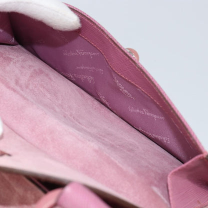 Salvatore Ferragamo Gancini handbag Suede, PINK, SUEDE, Handbag