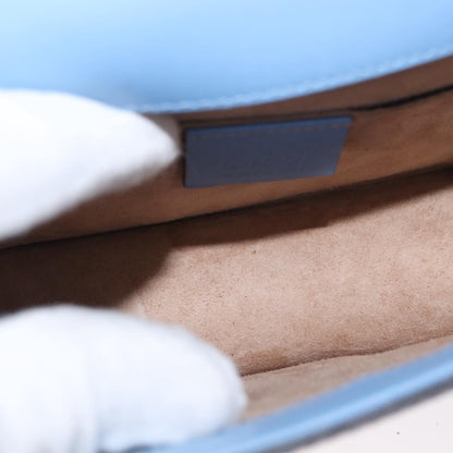 Gucci Sylvie Chain Shoulder Bag Leather, BLUE, LEATHER, Shoulder bag