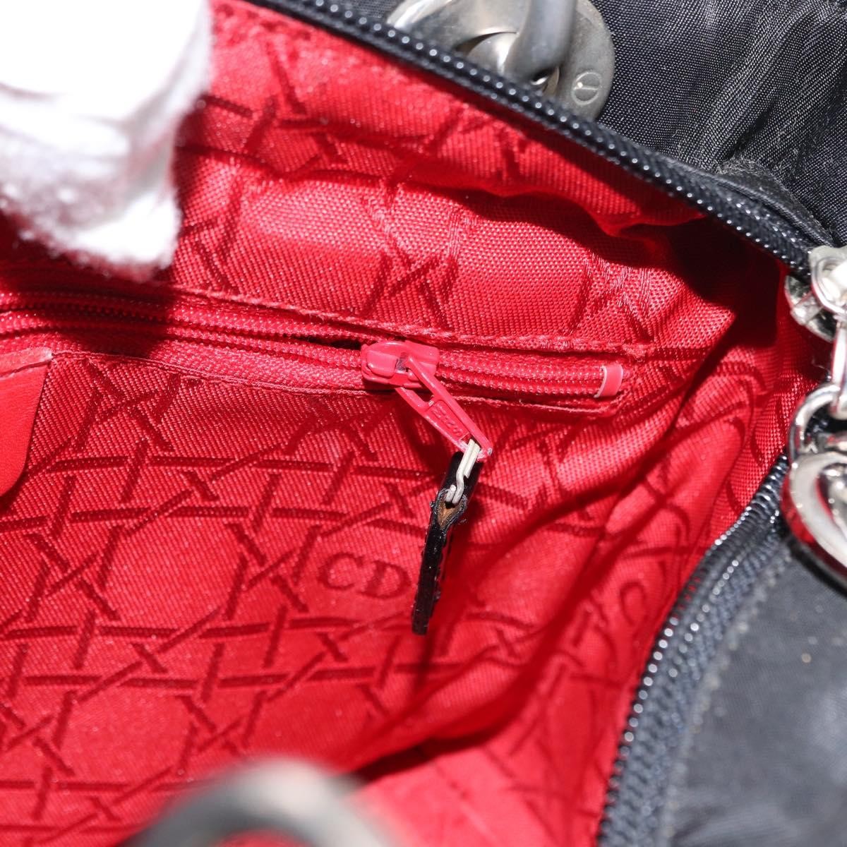 Christian Dior Vintage Lady Dior Bag Cannage Quilt Nylon, BLACK, NYLON, Handbag