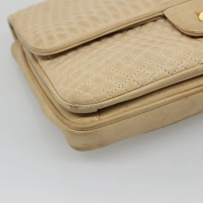 Bally Vintage Chain Shoulder Bag Quilted Leather, BEIGE, LEATHER, Shoulder bag