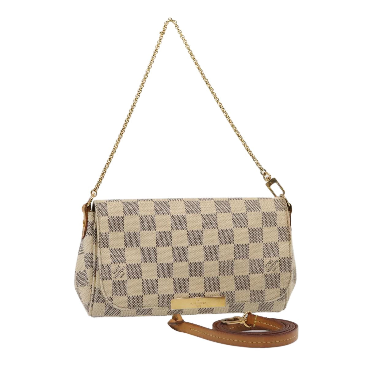 Louis Vuitton Favorite Handbag Damier, WHITE, CANVAS, Handbag