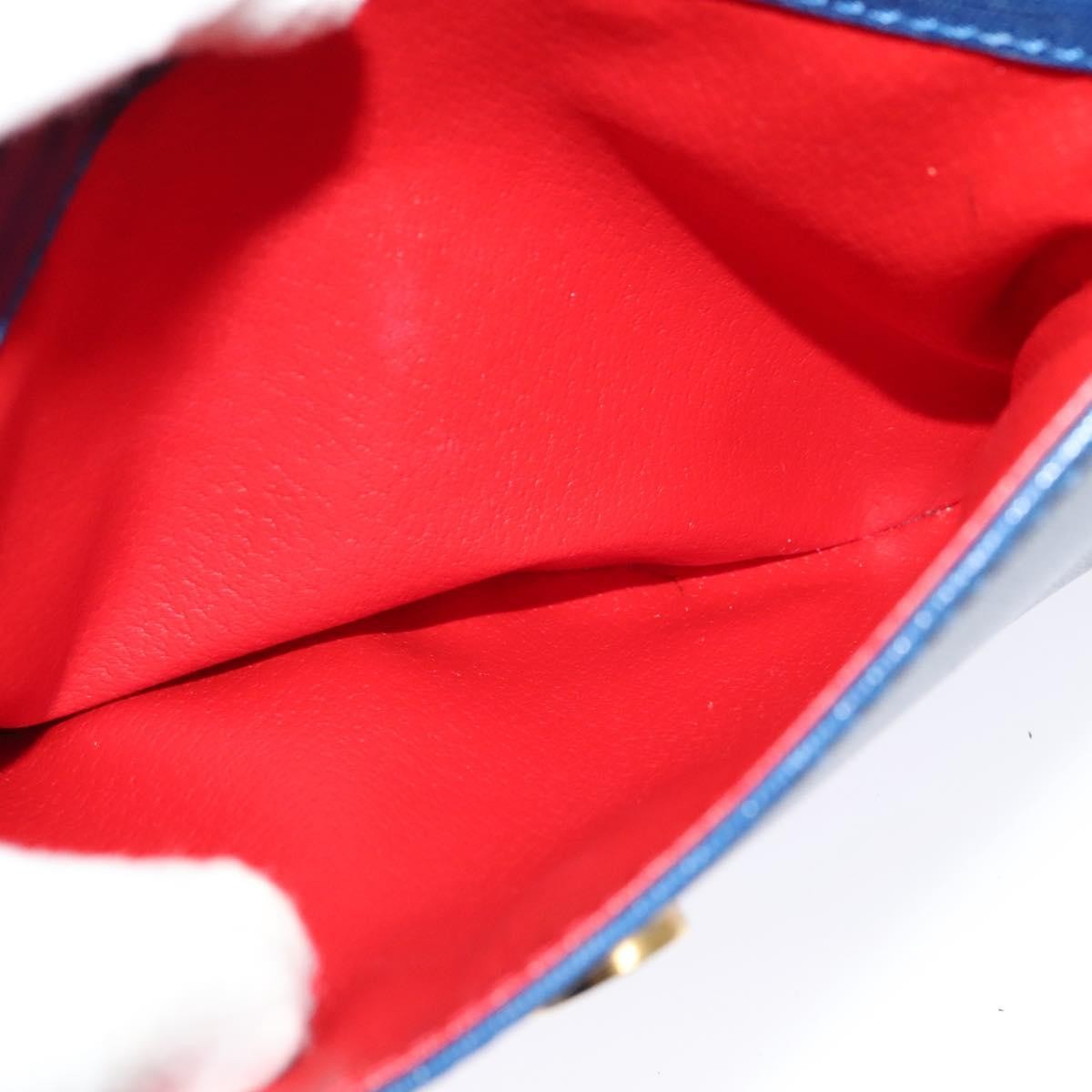 Celine Circle logo Leather, BLUE, LEATHER, Handbag