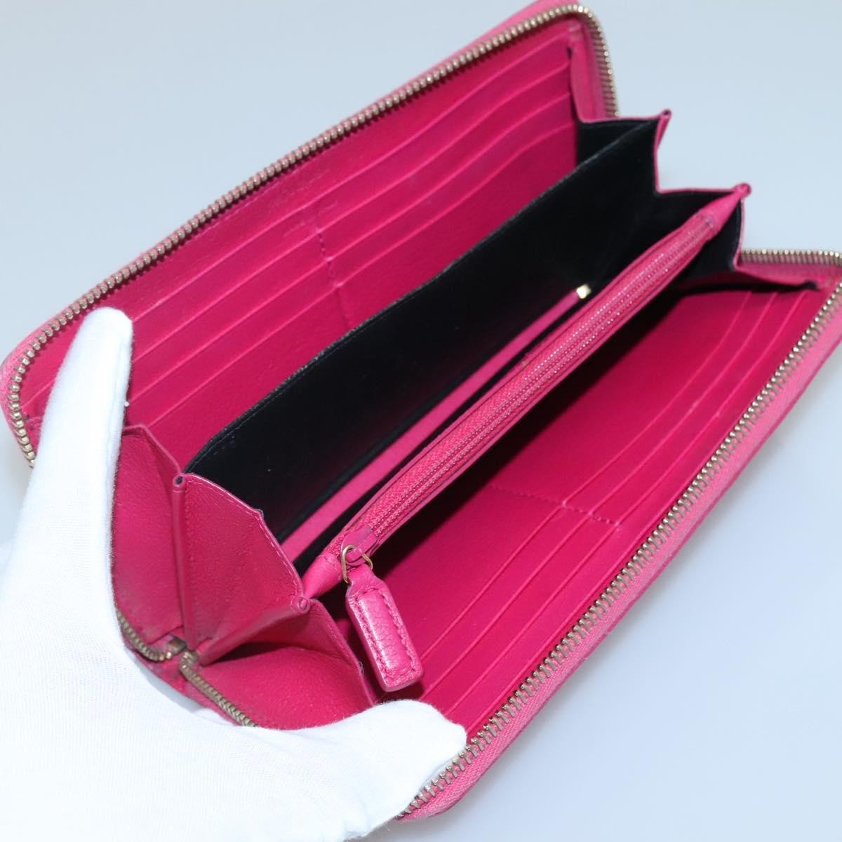 Saint Laurent Zipped Bifold Wallet Leather, PINK, LEATHER, Wallets