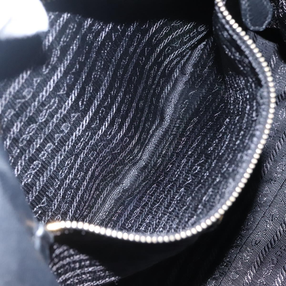 Prada Gaufre Ribbon handbag Leather, BLACK, LEATHER, Tote bag