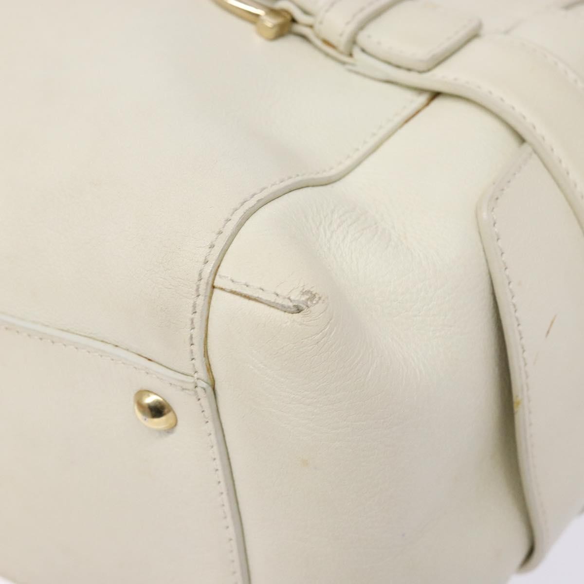 Salvatore Ferragamo Gancini top handle Leather, WHITE, LEATHER, Tote bag