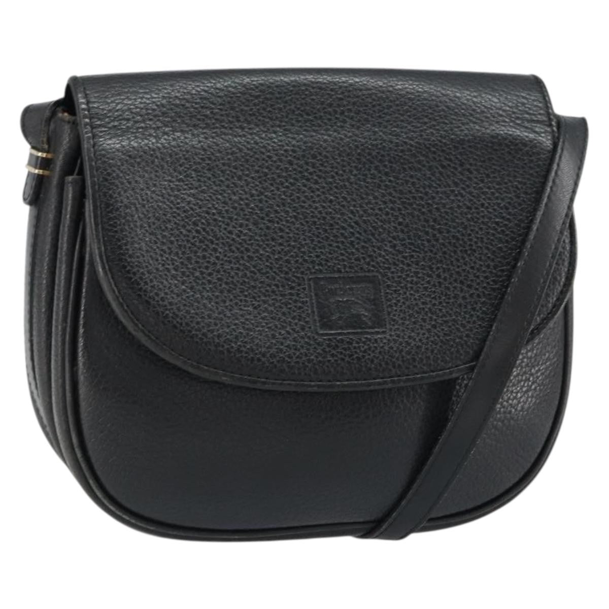 Burberry Vintage Shoulder Bag Leather, BLACK, LEATHER, Shoulder bag