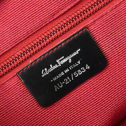 Salvatore Ferragamo Gancini handbag Suede, BLACK, SUEDE, Handbag