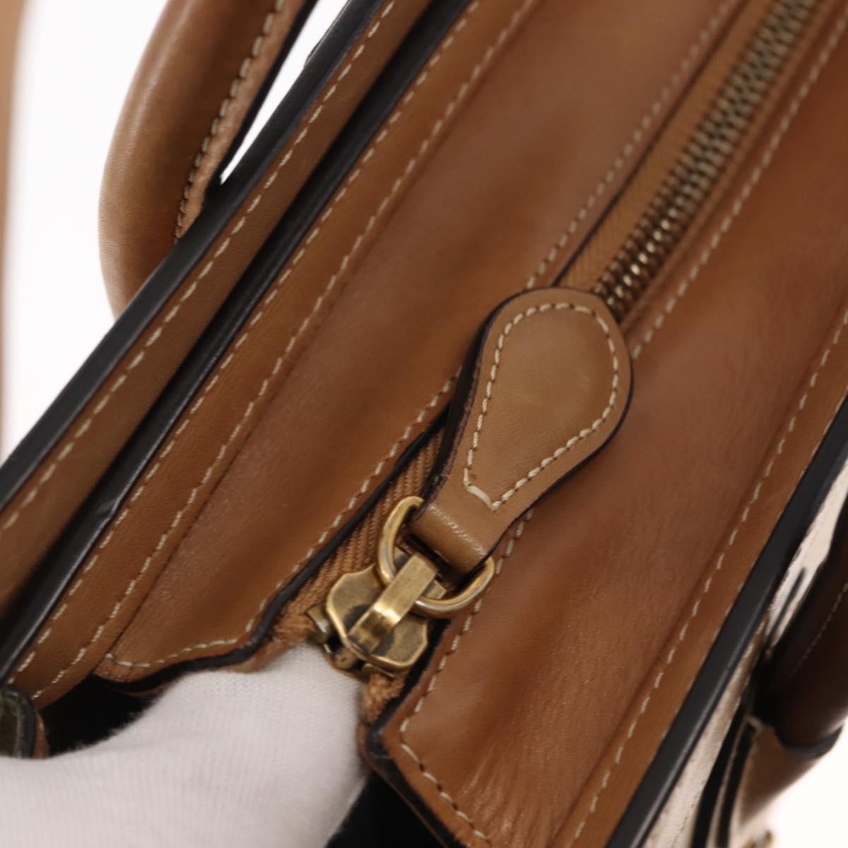 Celine Tricolor Luggage Bag Leather, BEIGE, LEATHER, Handbag