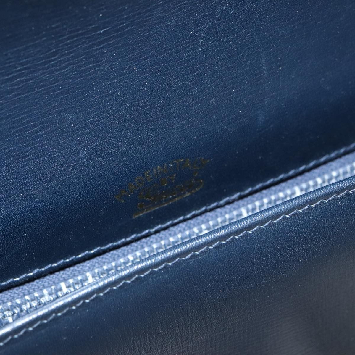 Gucci Vintage Shoulder Bag Leather, NAVY, LEATHER, Shoulder bag