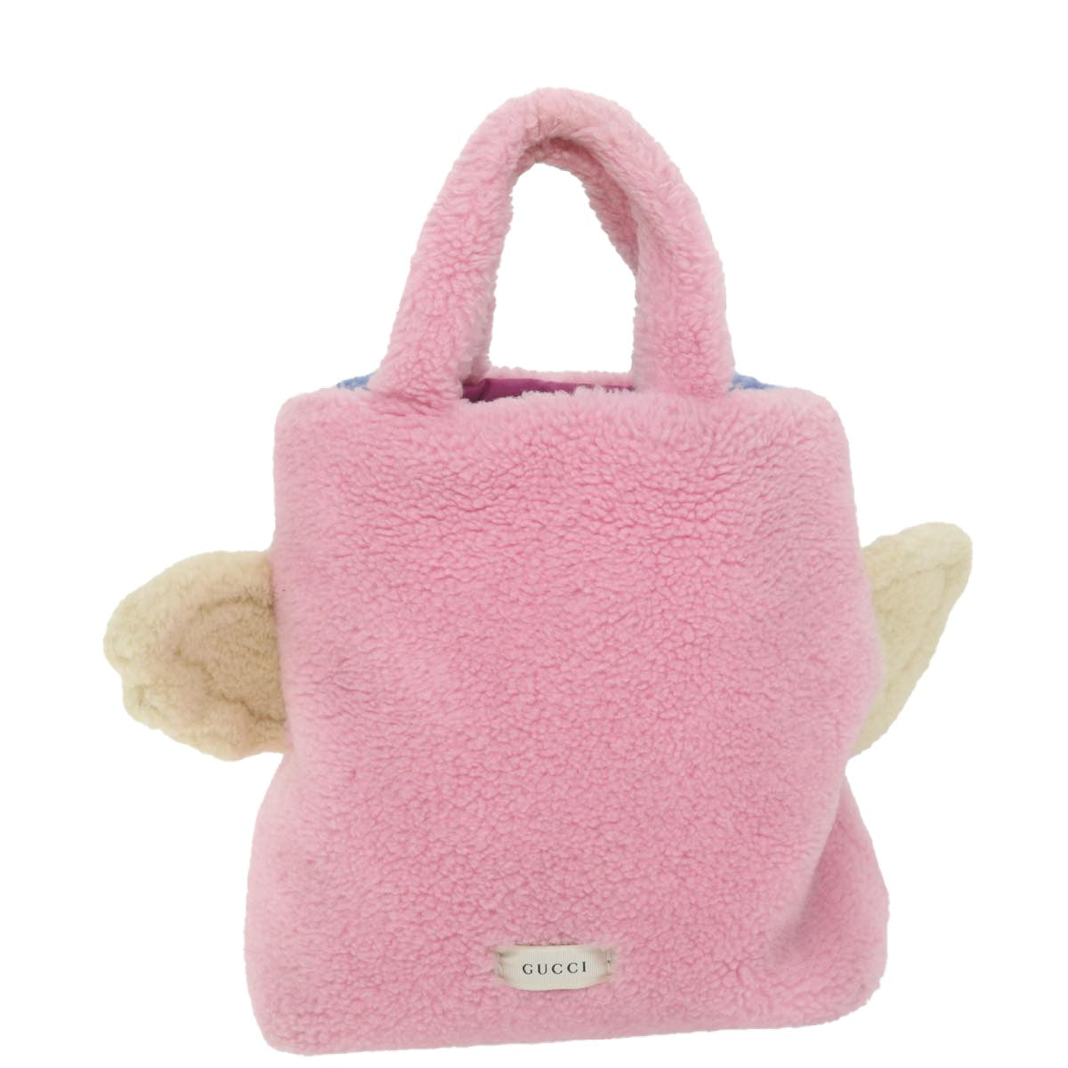 Gucci Flying Bear Handbag Wool, PINK, WOOL, Handbag