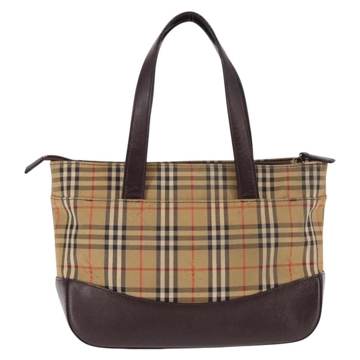 Burberry Nova Check Tote Canvas and Leather, BEIGE, CANVAS, Tote bag