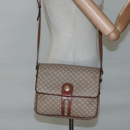 Celine Macadam Shoulder Bag PVC Leather, BEIGE, CANVAS, Shoulder bag
