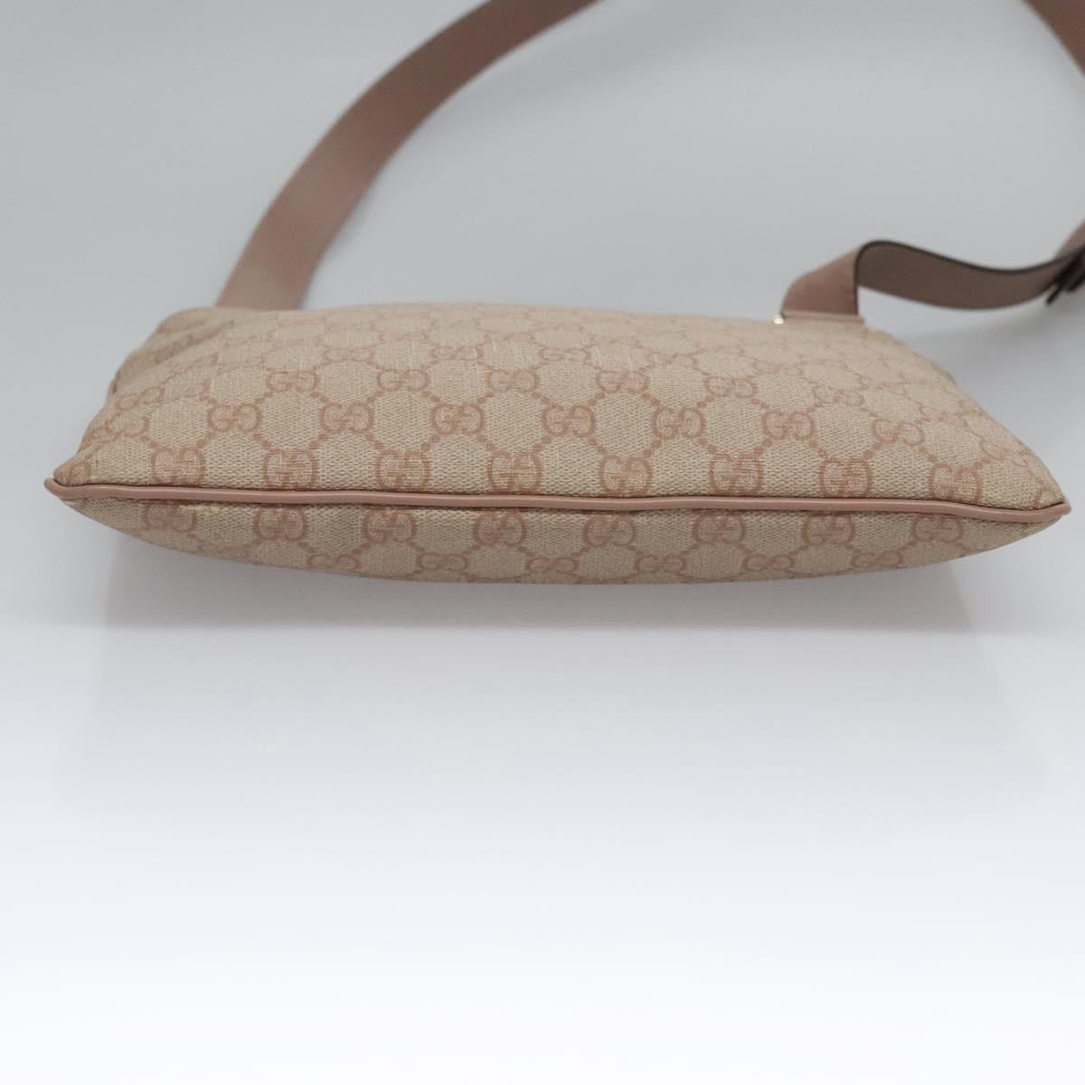 Gucci Front Zip Flat Messenger Bag GG Coated Canvas, BEIGE, CANVAS, Shoulder bag