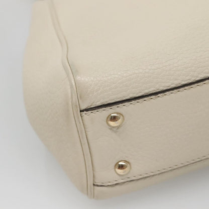 Gucci Bamboo shopper bag Leather, WHITE, LEATHER, Handbag