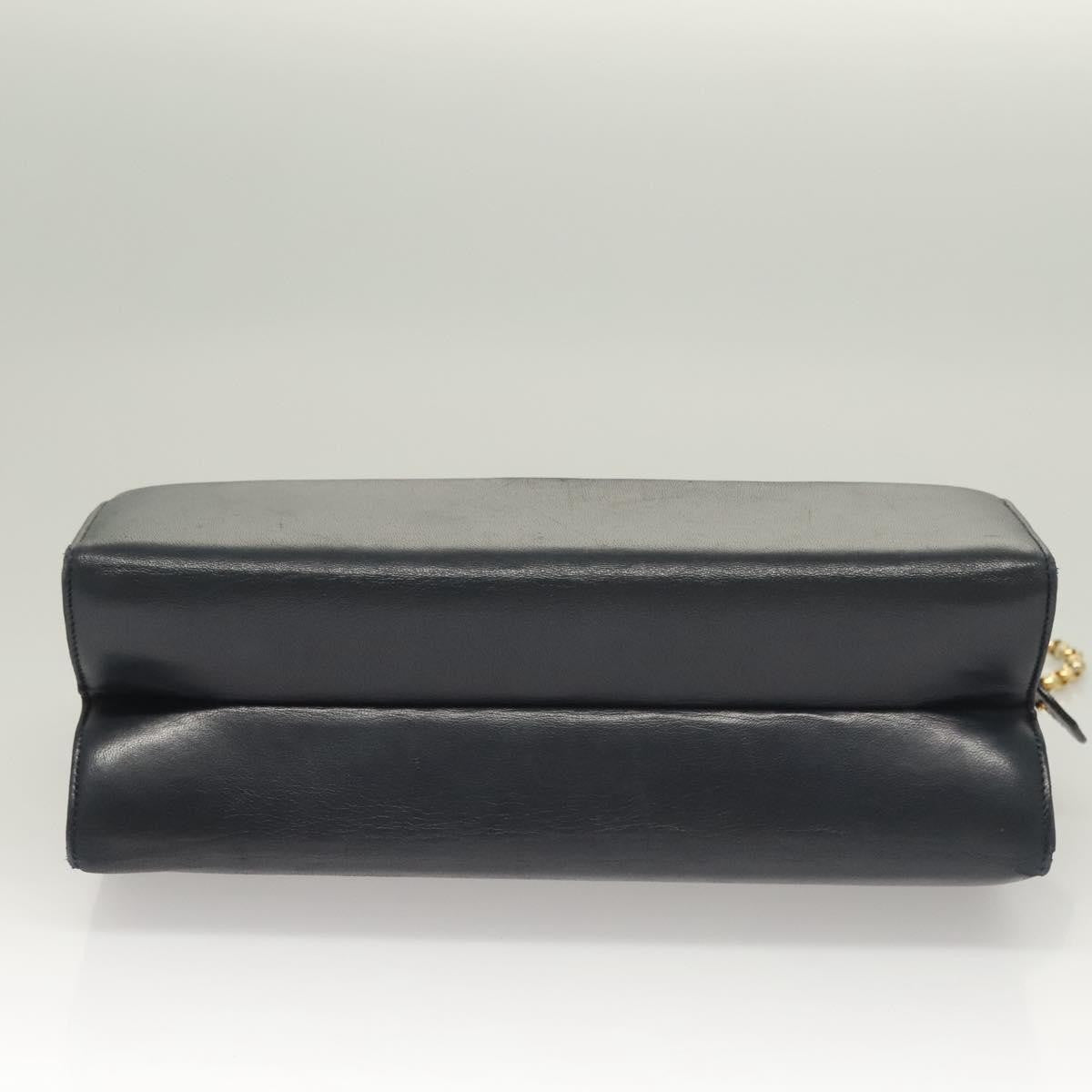 Salvatore Ferragamo Chain Shoulder Bag Leather, NAVY, LEATHER, Shoulder bag