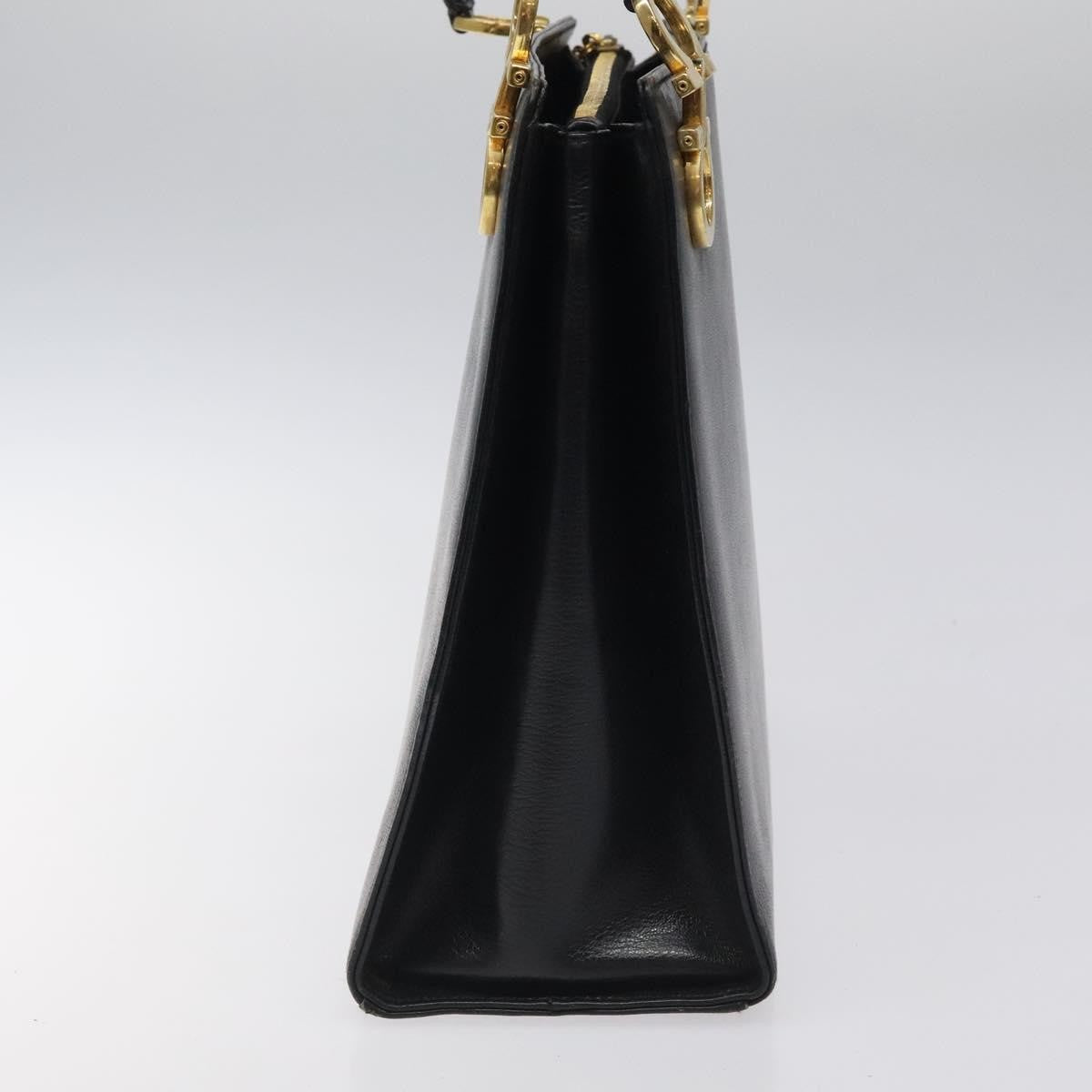 Salvatore Ferragamo Gancini Shoulder Bag Leather, BLACK, LEATHER, Shoulder bag