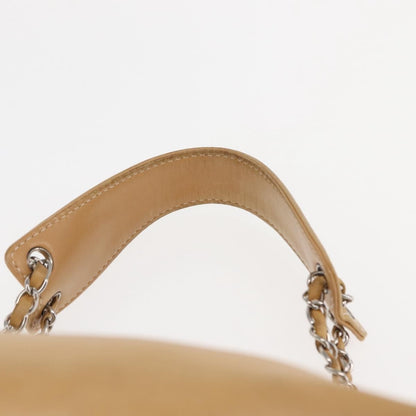 Chanel Lax Accordion Camera Bag Leather, BEIGE, LEATHER, Crossbody bag