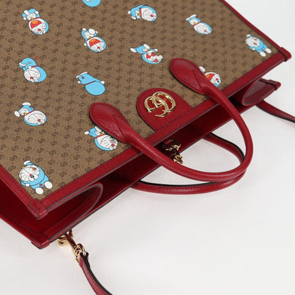 Gucci Doraemon Tote Printed Mini GG Coated Canvas, BROWN, CANVAS, Tote bag