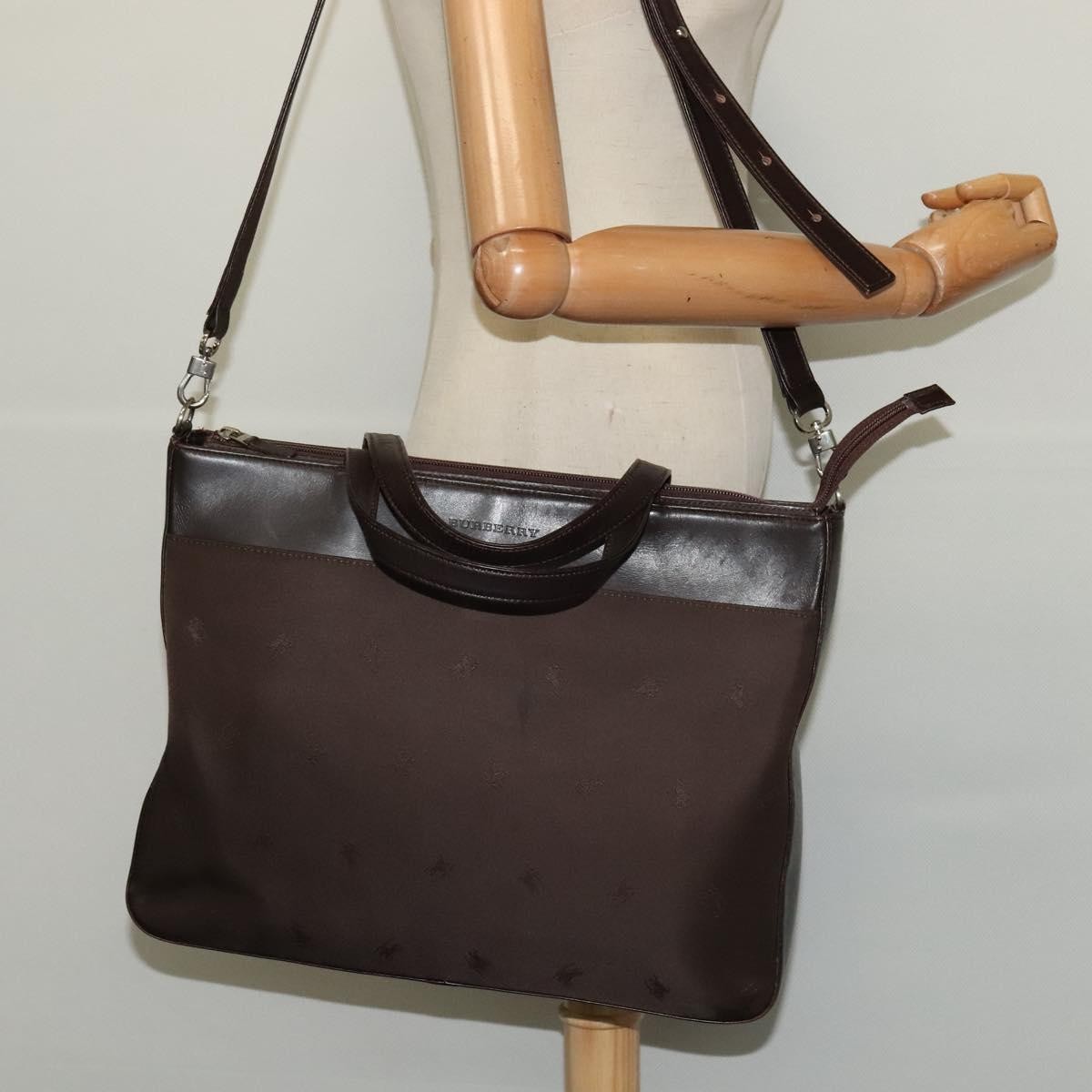 Burberry Vintage Tote Leather, BROWN, LEATHER, Tote bag
