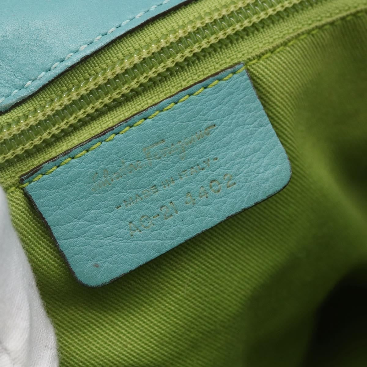 Salvatore Ferragamo Virna Satchel Leather, TURQUOISE, LEATHER, Tote bag