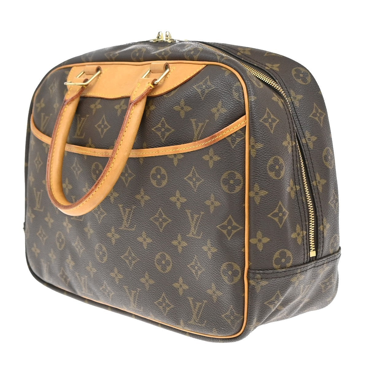 Louis Vuitton Deauville Handbag Monogram Canvas, BROWN, LEATHER, Handbag