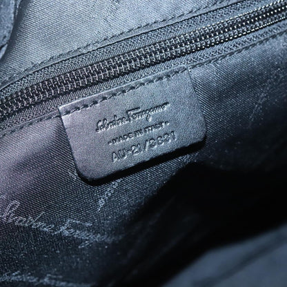 Salvatore Ferragamo Gancini Tote Canvas, BLACK, CANVAS, Tote bag