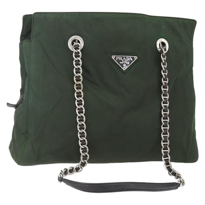 Prada Re-Edition 1995 Chain Tote Quilted Re-Nylon, Khaki, Nylon, Shoulder Bag