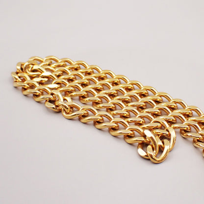 Chanel Vintage Turnlock Reissue Chain Necklace Metal, GOLD, GOLD_PLATED, Necklace