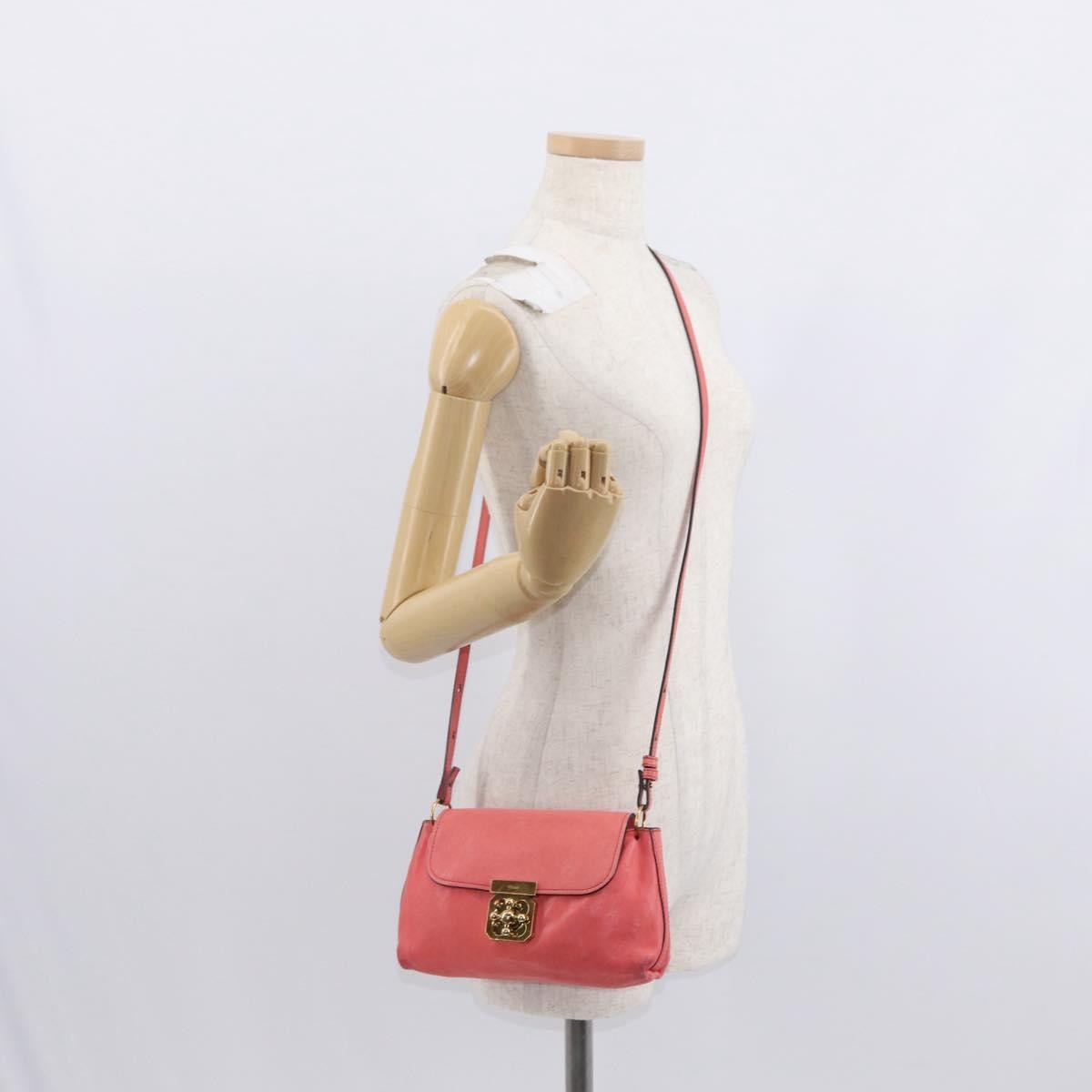 Chloe Elsie Crossbody Bag Leather, PINK, LEATHER, Shoulder bag