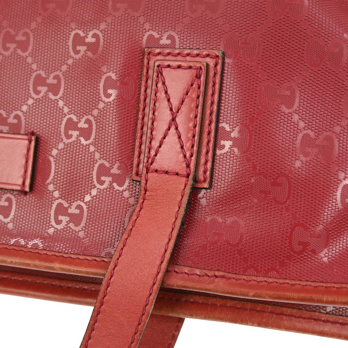 Gucci Plus Tote GG Imprime, RED, LEATHER, Tote bag