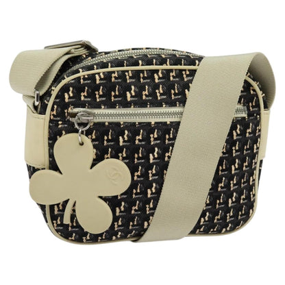 Chanel Vintage Clover Camera Bag Printed Canvas, BLACK, CANVAS, Crossbody bag