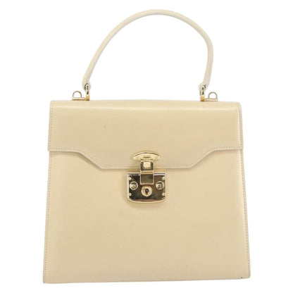 Gucci Vintage Lady Lock Top Handle Bag Leather, BEIGE, LEATHER, Handbag