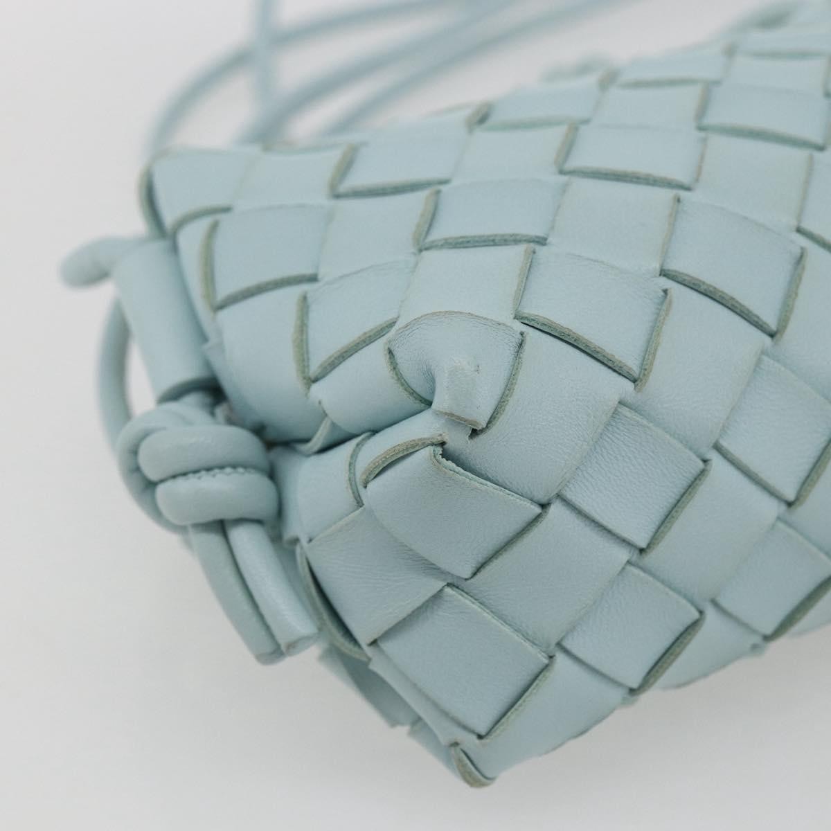 Bottega Veneta Loop Crossbody Bag Intrecciato Nappa, Blue, Leather, Shoulder Bag